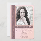 Modernes Pink Mauve Graduate Party Graduate Foto Einladung (Vorderseite)