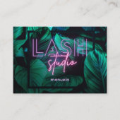 Modernes Pink Neon Lash Studio Professorin Visitenkarte (Vorderseite)