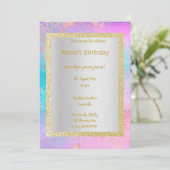 MODERNES PINK PASTEL MARBLE JEDEN ANLASS PARTY Gol Einladung (Stehend Vorderseite)