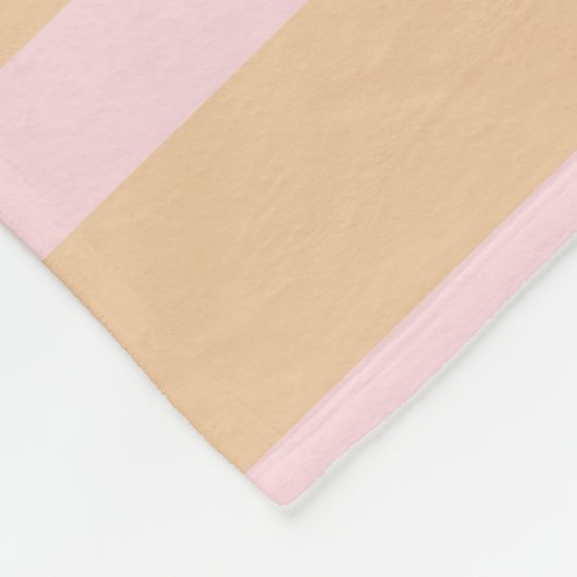 Modernes Pink Peach Taffee Striptes Fleece Blanket (Ecke)