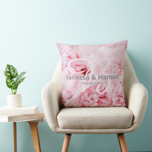 Modernes Pink Peony Keepake Throw Kissen (Stuhl )