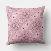 Modernes Pink Peony Keepake Throw Kissen (Rückseite)