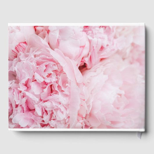 Modernes Pink Peony Wedding Gästebuch (Rückseite)