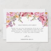 Modernes Pink Peonys Blumengebirge Brautparty Dankeskarte (Rückseite)