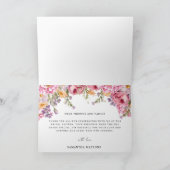 Modernes Pink Peonys Blumengebirge Brautparty Dankeskarte (Innenseite)
