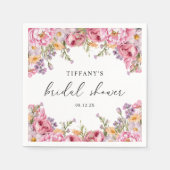 Modernes Pink Peonys Blumengebirge Brautparty Serviette (Vorderseite)
