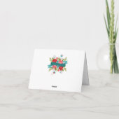 Modernes Pink Polka Dot Floral Design Dankeskarte (Rückseite)