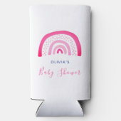 Modernes Pink Rainbow Baby Shower Girl Selters Dosenkühler (Rückseite)
