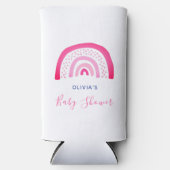 Modernes Pink Rainbow Baby Shower Girl Selters Dosenkühler (Vorderseite)