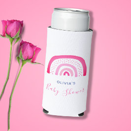 Modernes Pink Rainbow Baby Shower Girl Selters Dosenkühler