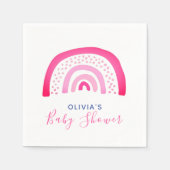 Modernes Pink Rainbow Baby Shower Girl Serviette (Vorderseite)