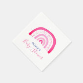 Modernes Pink Rainbow Baby Shower Girl Serviette (Ecke)