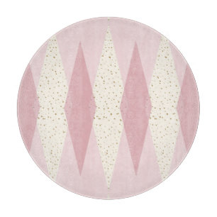 Modernes Pink-Raute-Schneidebrett Mitte des Jahrhu Schneidebrett