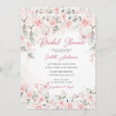 Modernes Pink Roses Butterfly Brautparty Einladung (Vorne/Hinten)