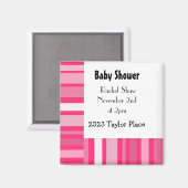 Modernes Pink Stripe Baby Duschvorhang Magnet (Vorderseite/Rückseite)