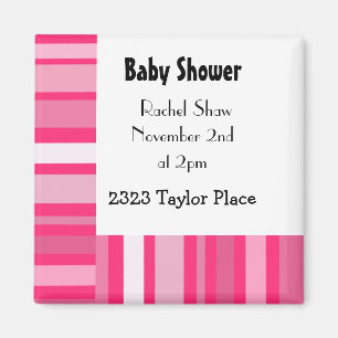 Modernes Pink Stripe Baby Duschvorhang Magnet