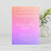 Modernes Pink Sunset Ombre Valentinstag Party Einladung (Stehend Vorderseite)