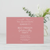 Modernes Pink Typografy Galentine's Day Party Einladung (Stehend Vorderseite)
