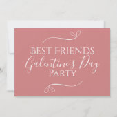 Modernes Pink Typografy Galentine's Day Party Einladung (Rückseite)