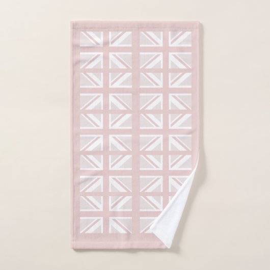 Modernes Pink UK Union Jack Flag Muster Badhandtuch Set (Handtuch)