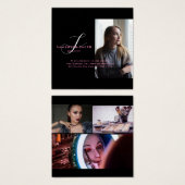 Modernes Pink und Back 4 Foto Script Monogram (Vorne & Hinten)