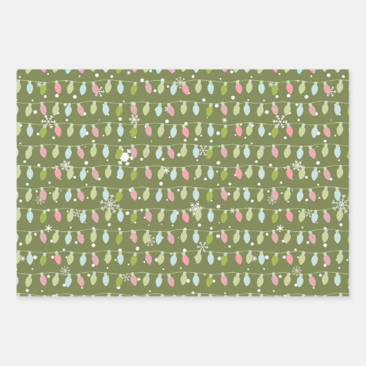 Modernes Pink und grünes Weihnachtswrapping Geschenkpapier Set (Vorderseite 3)