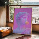 Modernes Pink und Lila Pop Kunst, Dichtung und Mus Poster<br><div class="desc">Machen Sie eine Aussage mit diesem lebendigen Poster, das klassische Schönheit mit einer Pop Art Drehung verbindet! Mit einer Göttin in sanften Pastelltönen, die eine Blase bläst, ist dieses Stück ideal für diejenigen, die maximalistische Wohngestaltung Liebe und einzigartige rosa Zuhause-Akzente sehnen. Dieses Poster ist ideal, um eine spielerische, aber dennoch...</div>
