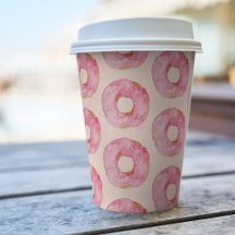 Modernes Pink Watercolor Donuts Muster