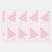 Modernes Pink Weihnachtsmuster Set 3 Geschenkpapier Set (Vorderseite 3)