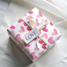 Modernes Pink Whimsical Herzmuster Geschenkpapier