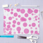 Modernes Pink & White Polka Dot Bubbles Party Seidenpapier (Handwerk)