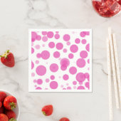 Modernes Pink & White Polka Dot Bubbles Party Serviette (Beispiel)