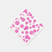 Modernes Pink & White Polka Dot Bubbles Party Serviette (Ecke)