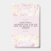 Modernes Pink Yellow Watercolor Script-Abzeichen Ausweis (Rückseite)