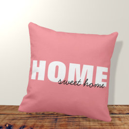 Modernes Pink Zuhause Sweet Zuhause Typografie Des Kissen