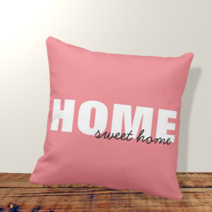 Modernes Pink Zuhause Sweet Zuhause Typografie Des Kissen