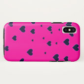 Modernes PinkBlack Hearts iPhone Gehäuse Case-Mate iPhone Hülle (Rückseite (Horizontal))
