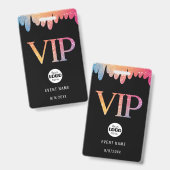 Modernes pinkes Glitter-Logo VIP Ausweis (Vorder- & Rückseite)
