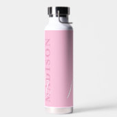 Modernes pinkes minimalistisches Anfangsmonogramm Trinkflasche (Links)