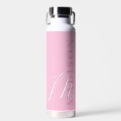Modernes pinkes minimalistisches Anfangsmonogramm Trinkflasche (Vorne)