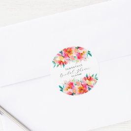 Modernes pinkfarbenes Brautparty Runder Aufkleber