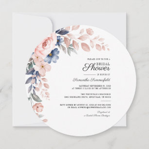 Modernes pinkfarbenes, florales Brautparty Einladung