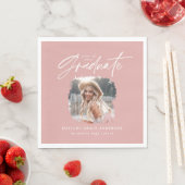 Modernes pinkfarbenes gürtelförmiges Foto elegante Serviette (Beispiel)