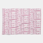 Modernes pinkfarbenes, mädchenhaft bester Lehrer T Geschirrtuch (Horizontal)