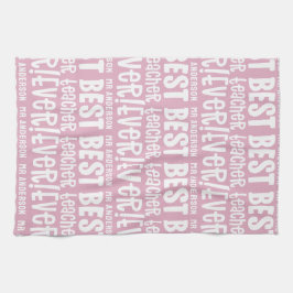 Modernes pinkfarbenes, mädchenhaft bester Lehrer T Geschirrtuch