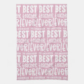 Modernes pinkfarbenes, mädchenhaft bester Lehrer T Geschirrtuch (Vertikal)