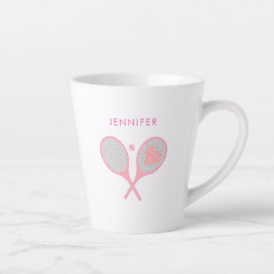 Modernes pinkfarbenes Personalisiertes Tennis Milchtasse