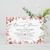 Modernes pinkfarbenes Pfirsichfest Hochzeitsessen  Einladung (Stehend Vorderseite)