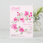 Modernes pinkfarbenes Sakura-Brautparty Einladung (Stehend Vorderseite)