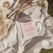 Modernes pinkfarbenes weißes Retro-Retro Stilvolle Einladung